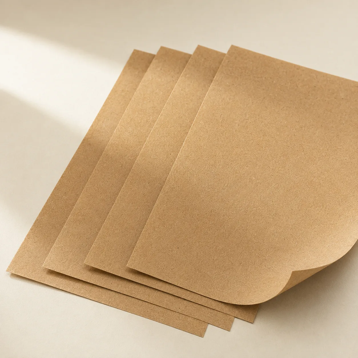 Natural brown kraft paper sheets for rigid box wrapping