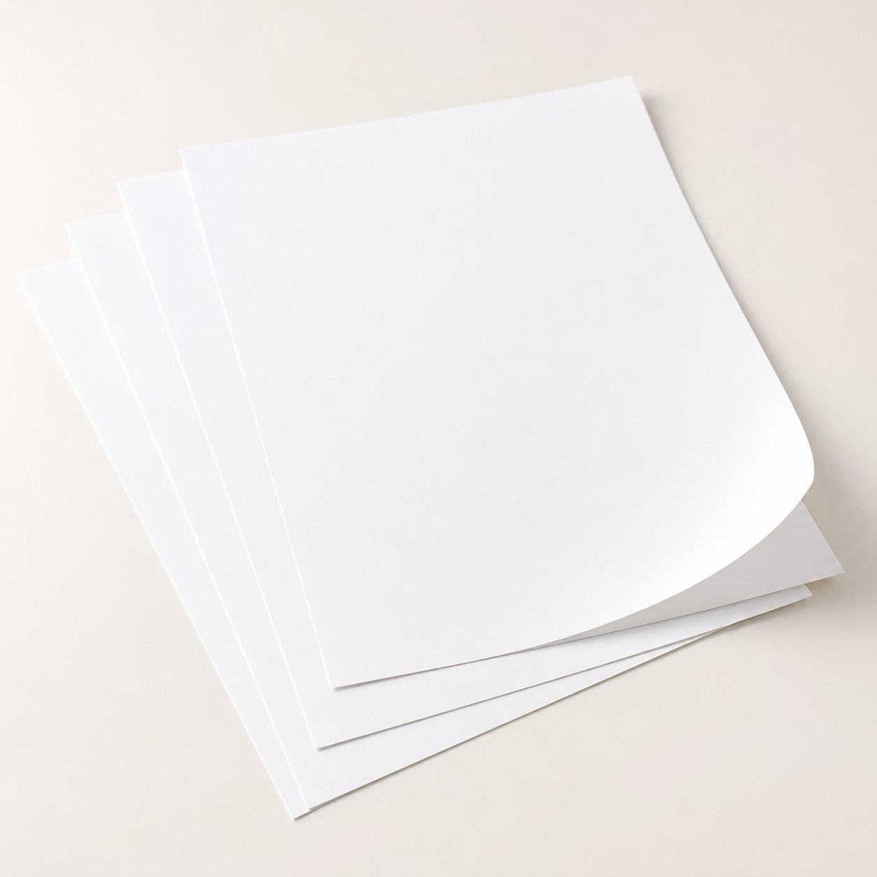 Thin white SBS paper sheets for custom labels and stickers.