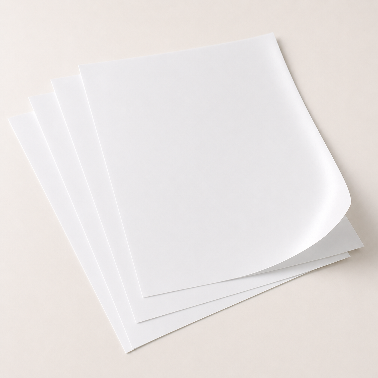 Thin white vinyl PVC sheets for flexible labels and stickers.