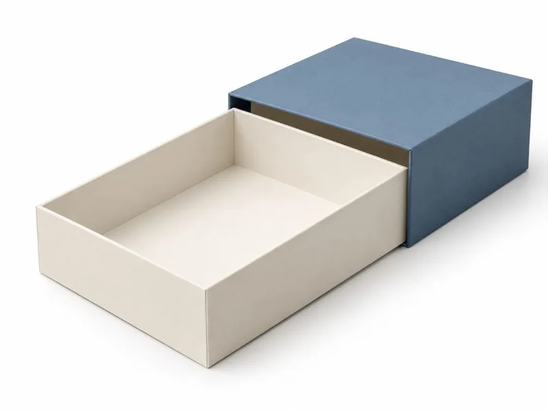 Custom drawer box showing the sleeve-to-tray fit that controls smooth drawer movement and alignment.