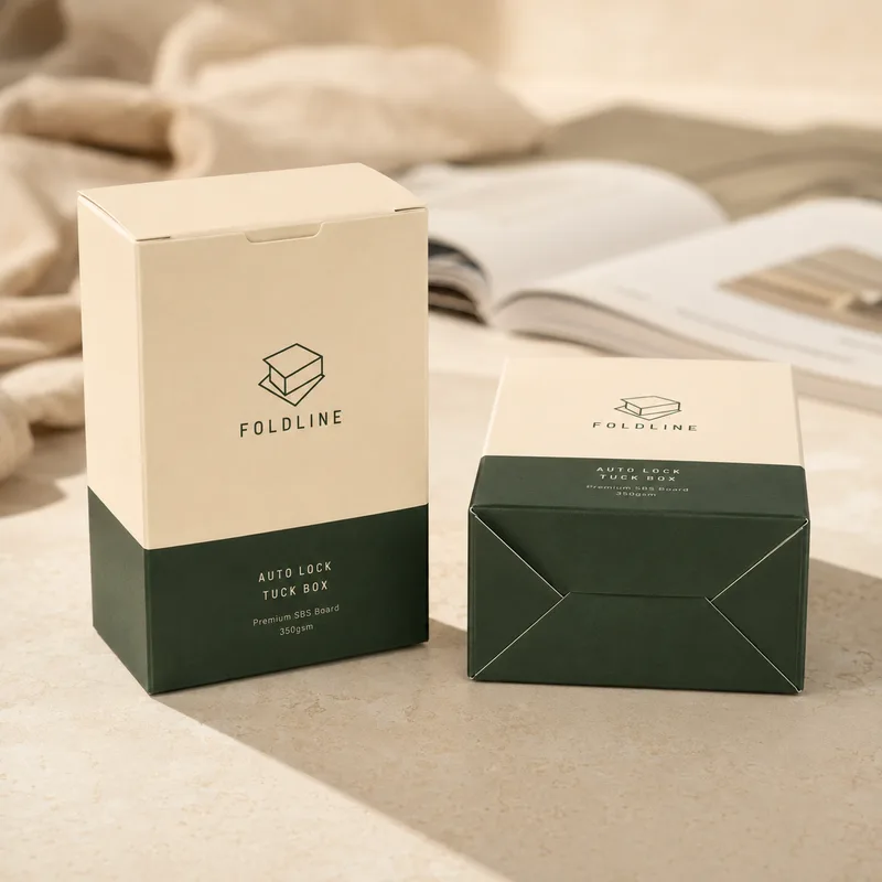Custom auto-lock tuck boxes