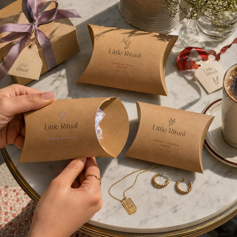 Custom kraft pillow boxes