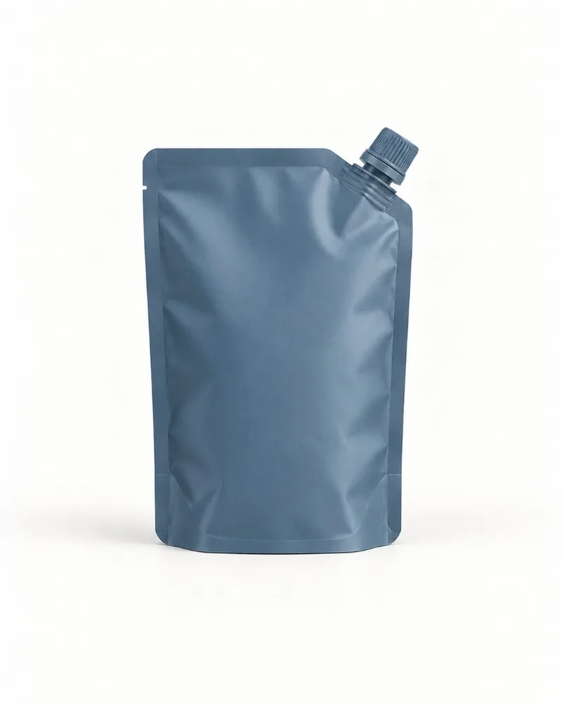 Front panel of a spout pouch showing the primary printable area for branding and product communication.