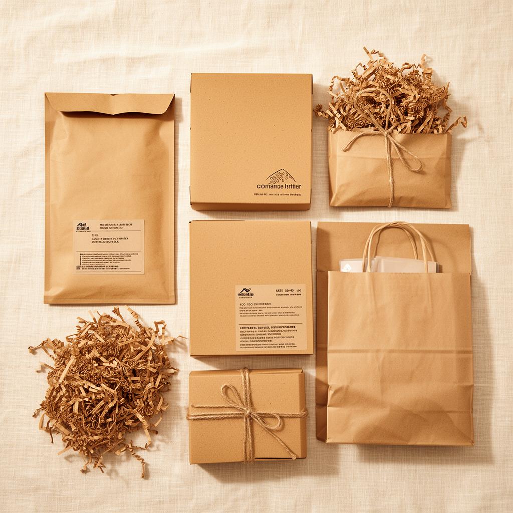 Collection of eco-friendly kraft packaging